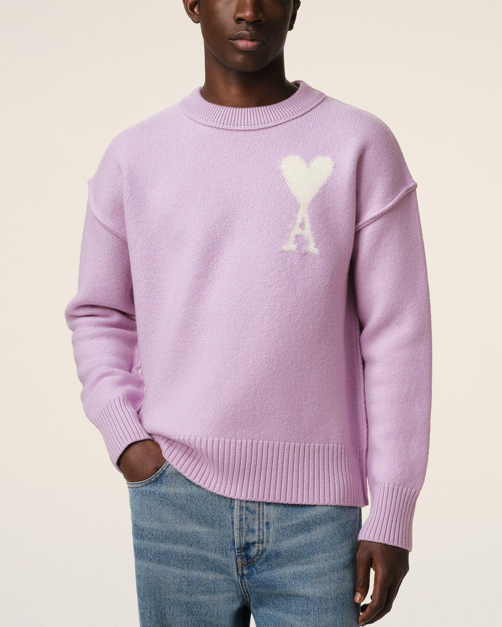 AMI ALEXANDRE MATTIUSSI Off White Ami De Coeur Sweater