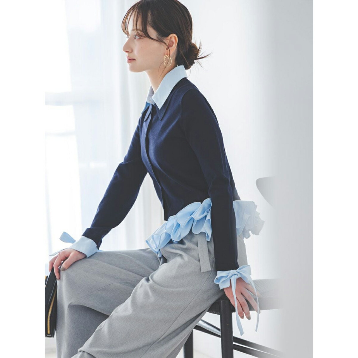 楽天市場】スナイデル SNIDEL シャツドッキングヘムボリュームニット