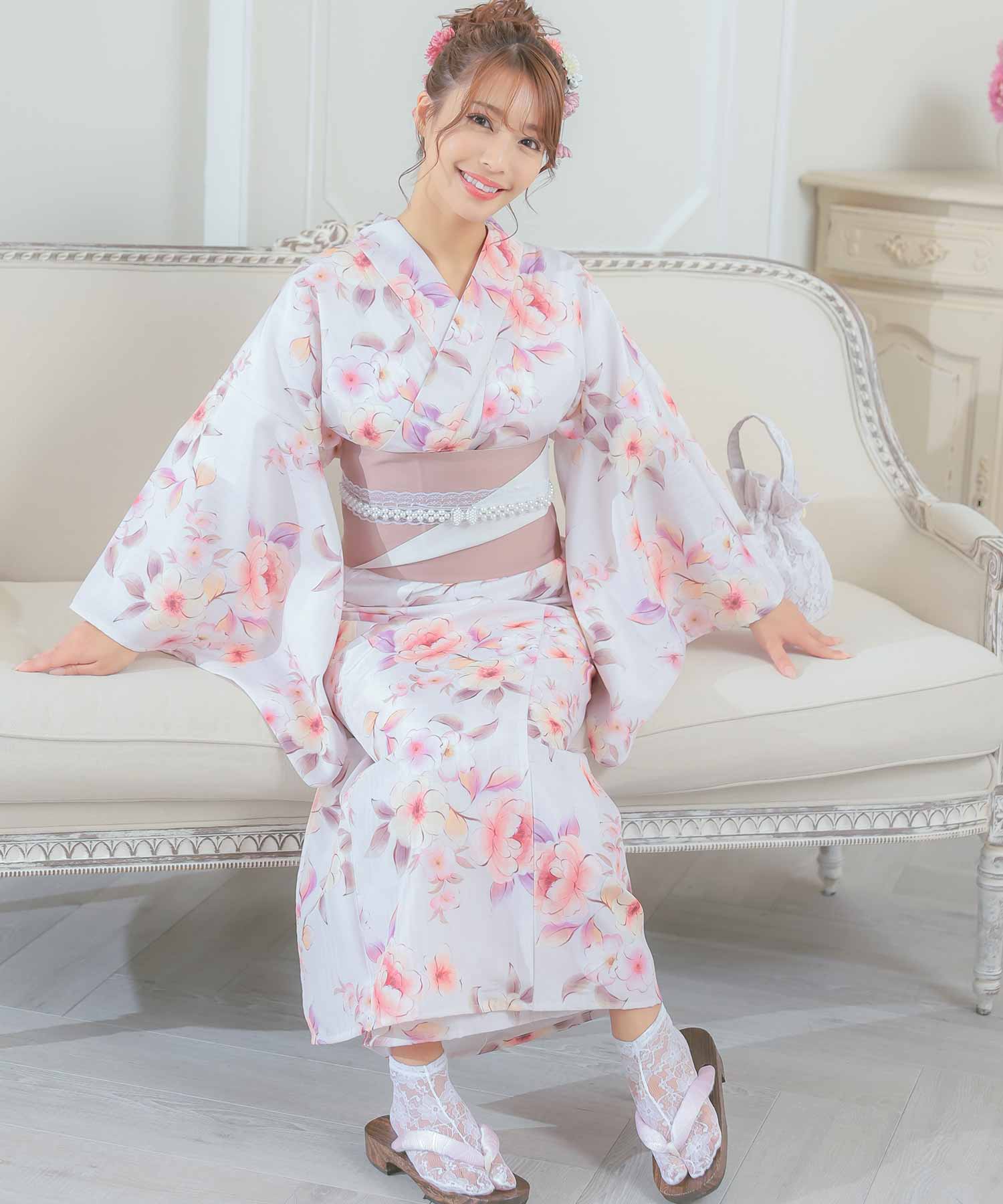 楽天市場】浴衣 3点セット [浴衣+平帯or作り帯+下駄] レディース