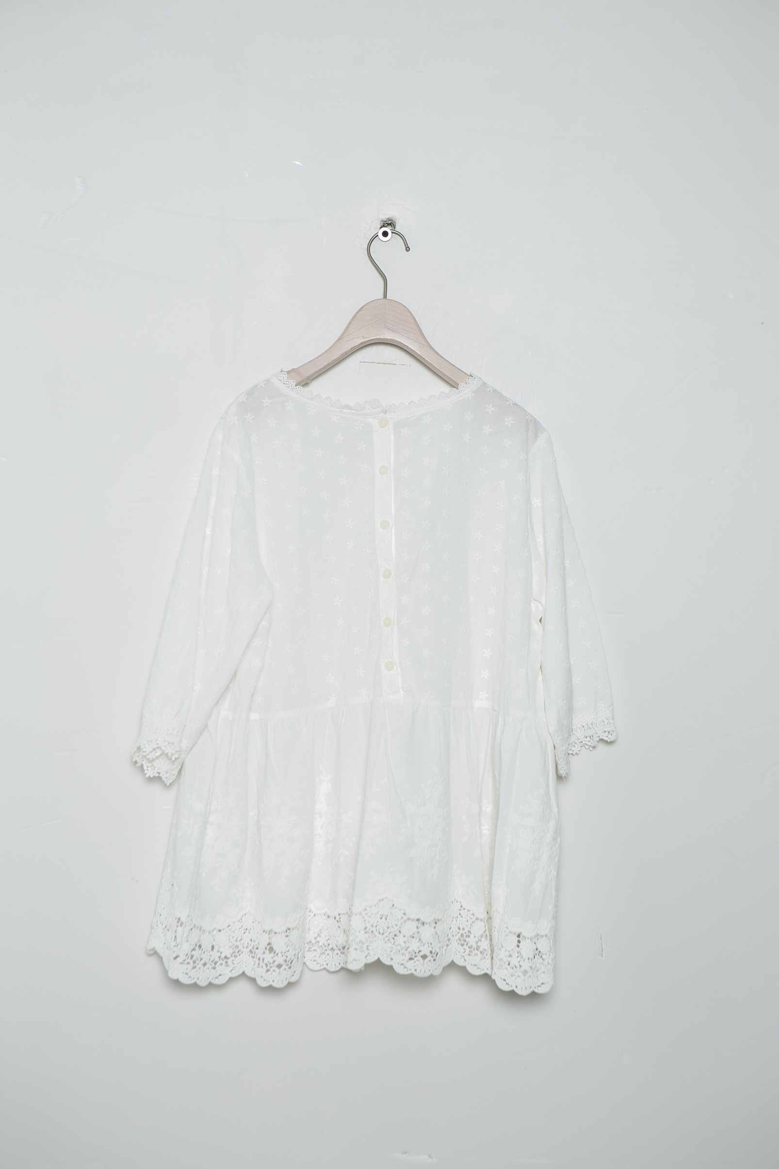 楽天市場】大人デザイン綺麗レース7分袖コットンブラウス 【 オフ