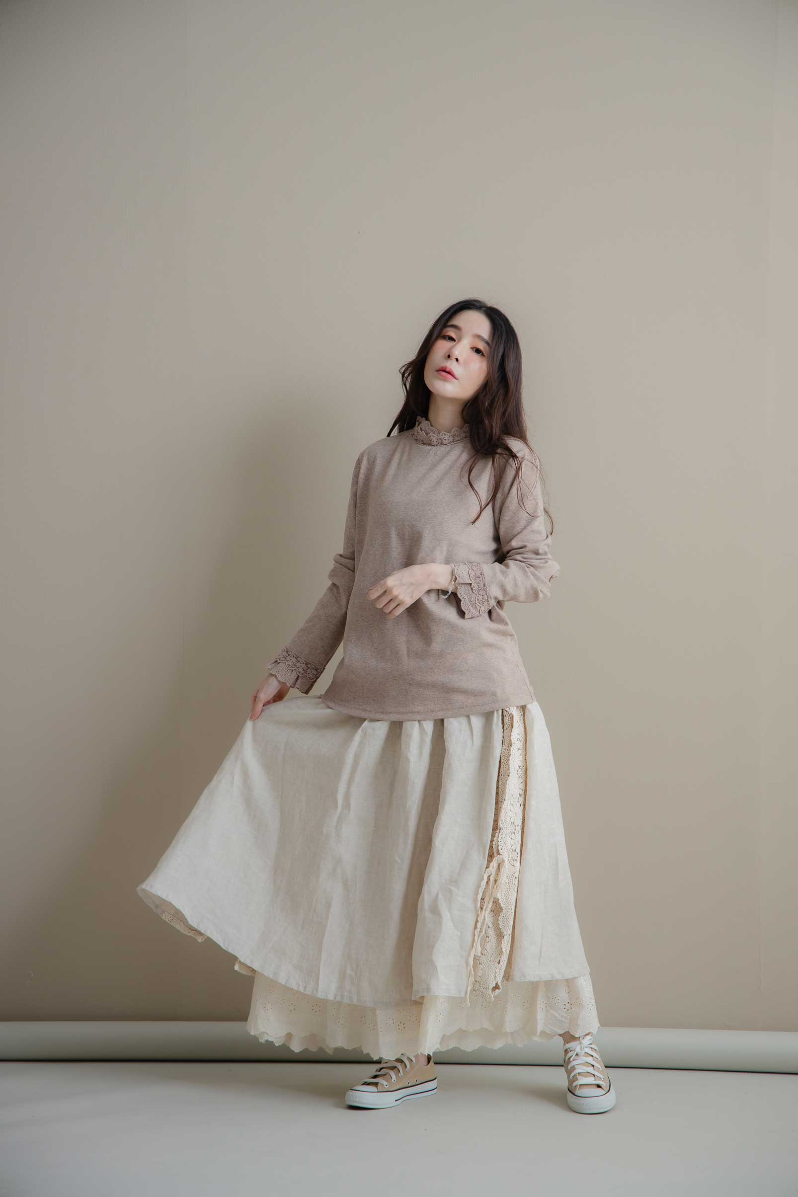 楽天市場】予約特割！重ね着スカート「風を抱く、アンティークレースの