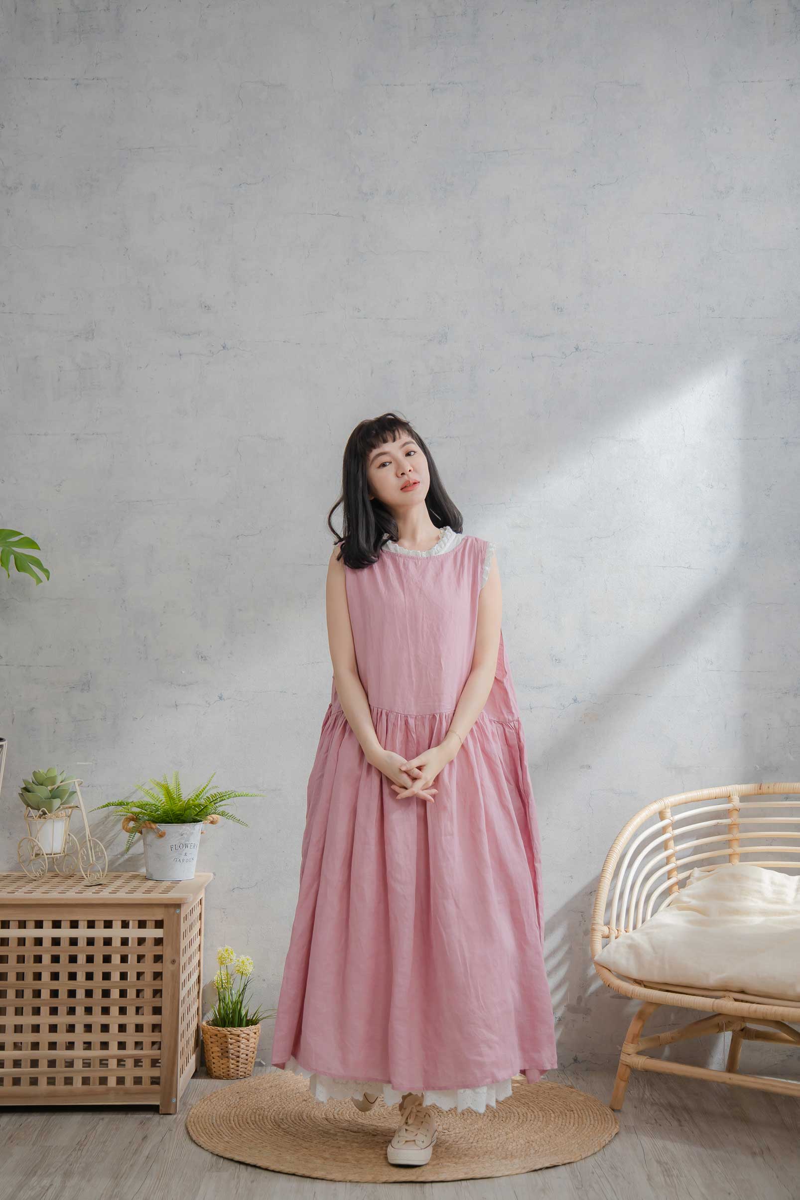 楽天市場】ワンピース 「 前後リバーシブル レース襟 」 ポケット付き