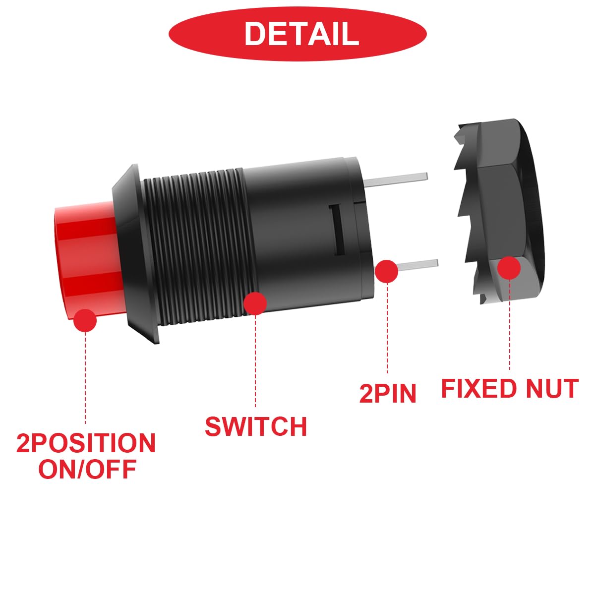 楽天市場】24個セルフロック式押しボタンスイッチ12ミリメートルAC
