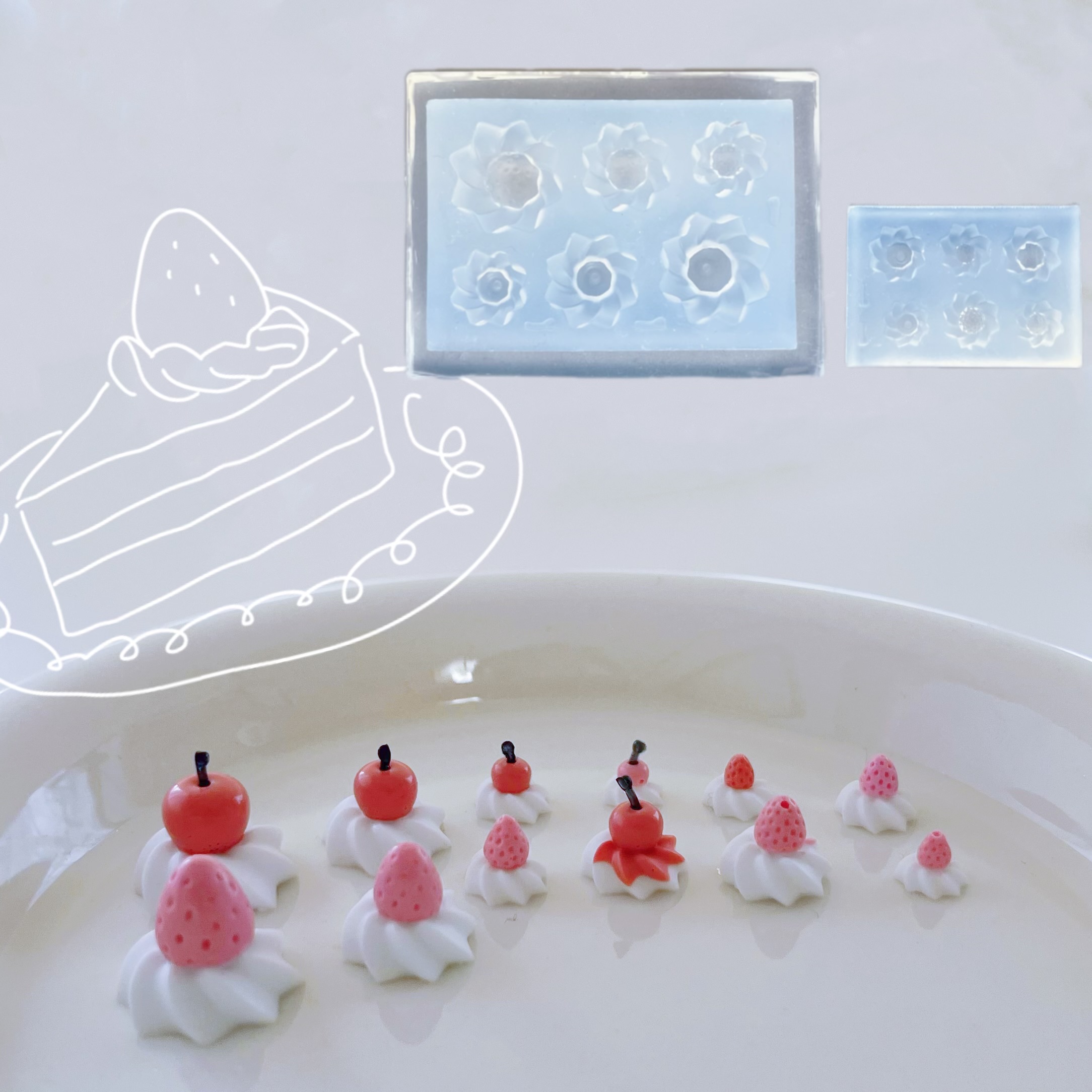 楽天市場】【シリコンモールド C0308】いちご チェリー ホイップ