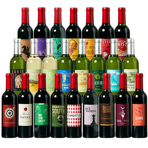 楽天市場】【送料無料】世界11ヵ国!ハーフボトル赤白24本セット