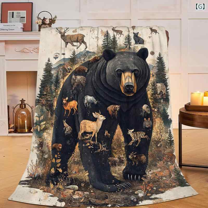 楽天市場】ブランケット 柔らか 快適 フランネル かわいい くま柄 毛布