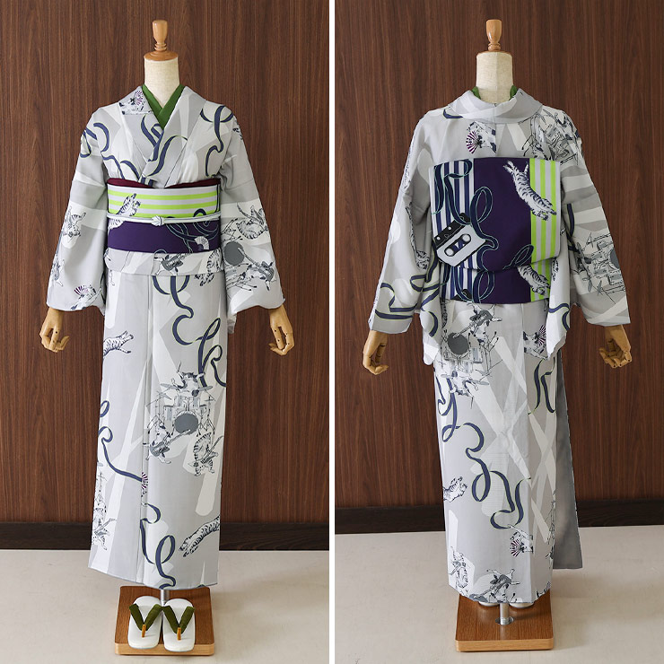 楽天市場】[洗える着物] 撫松庵 袷 きもの 猫ロック (104-123-001 80