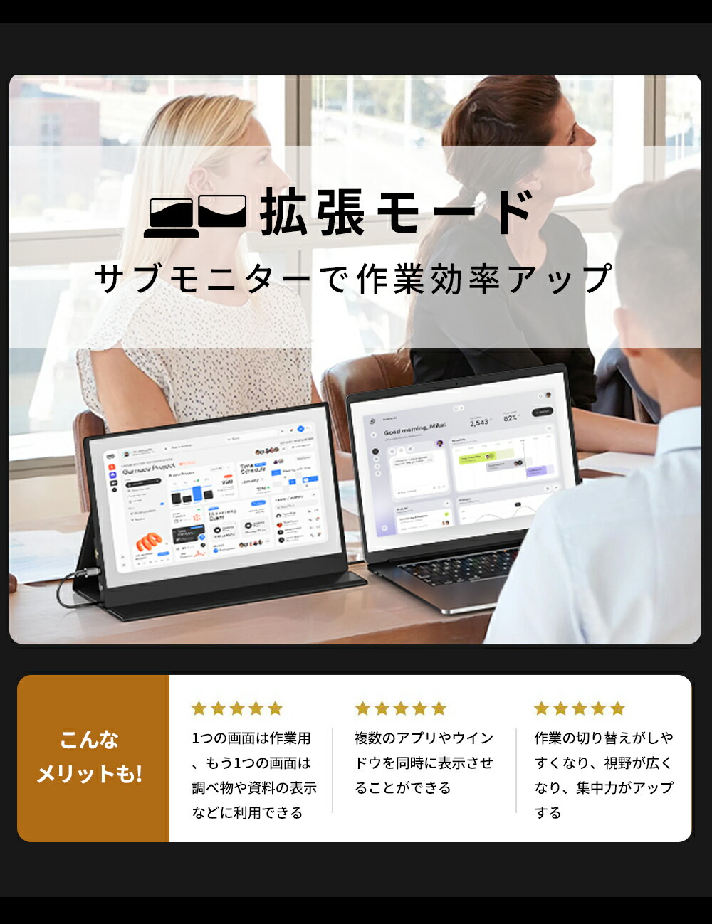 楽天市場】【楽天1位！紙のように薄く☆】 モバイルモニター 14インチ