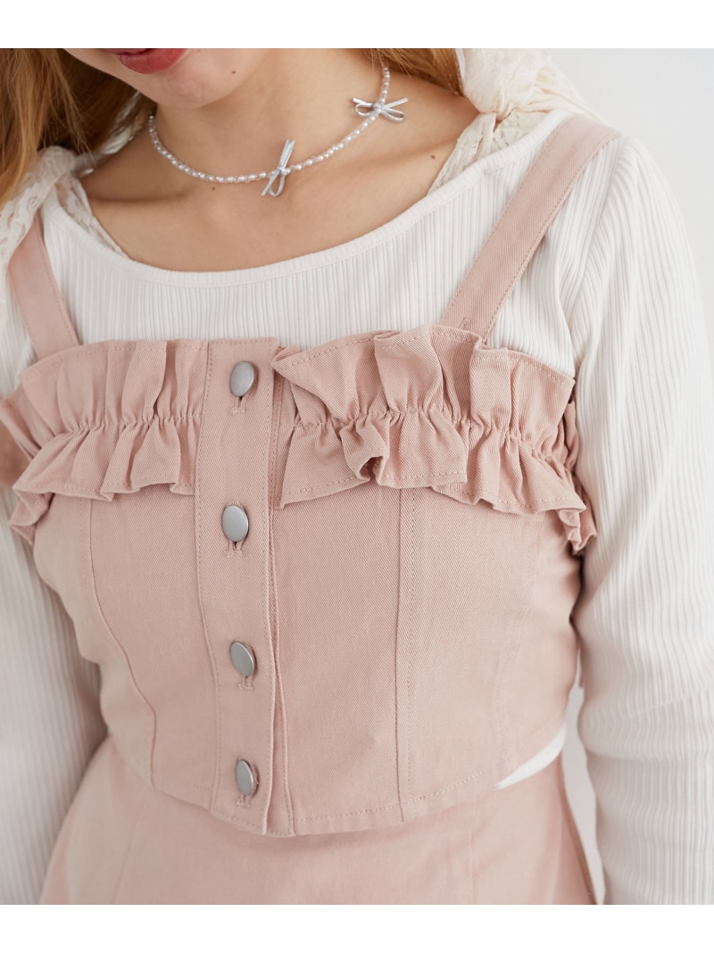 楽天市場】ピンク フリル キャミソールの通販