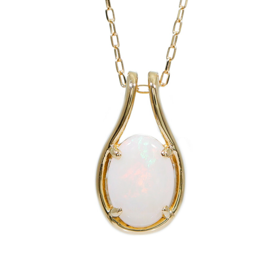 楽天市場】オパール ネックレス 0.3カラット 18金 イエローゴールド