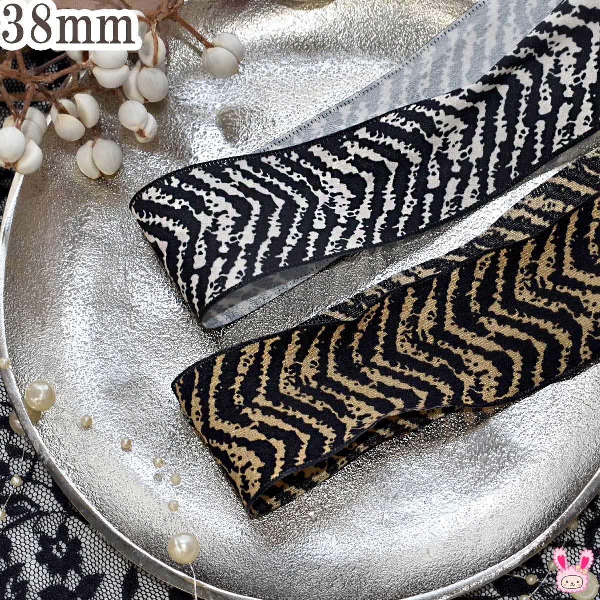 楽天市場】トラ柄シフォンリボン 幅38mm 1m単位 切り売り (2m以上