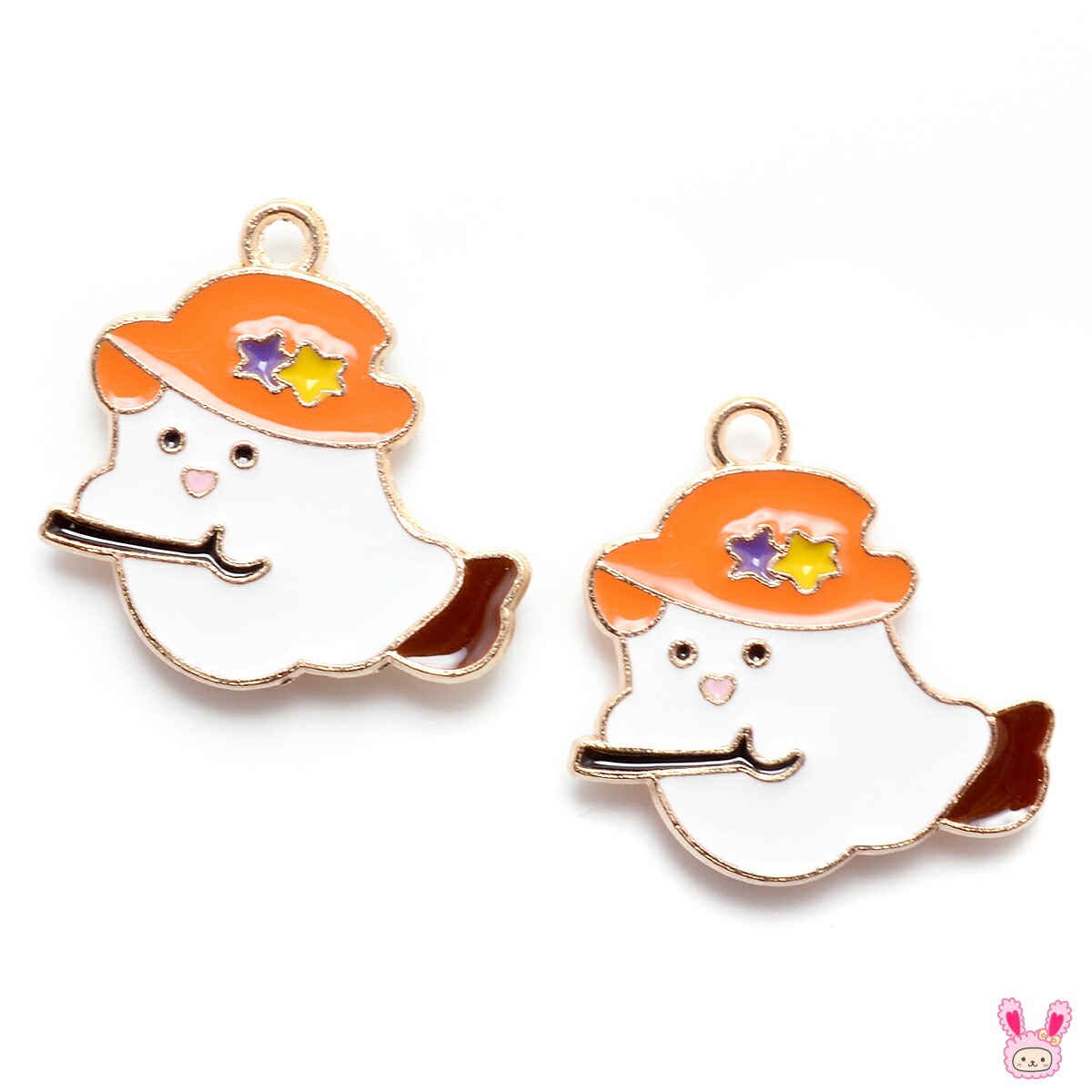 楽天市場】アクセサリーパーツ ハロウィン オレンジ帽子のおばけ