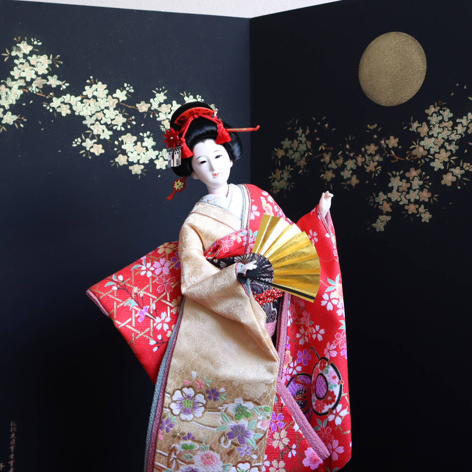 楽天市場】日本土産 海外土産 お土産 おみやげ 日本人形 屏風飾り 月に