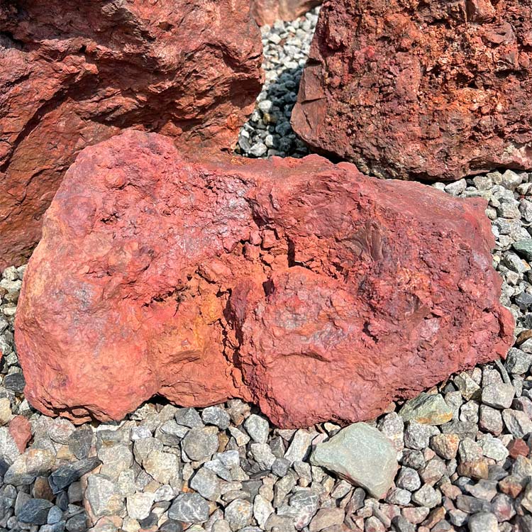 楽天市場】青森県産 津軽錦石 赤石 庭石 陸奥 錦石 青森 景石 y