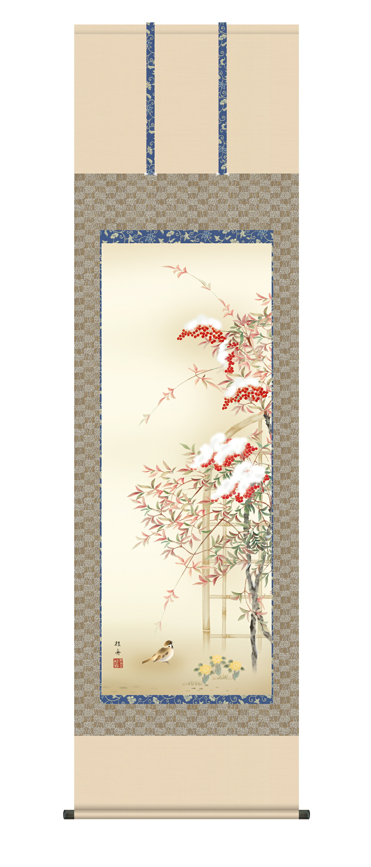 楽天市場】掛け軸／掛軸一富士二鷹三茄子（瀬田 功舟） 開運 初夢 富士