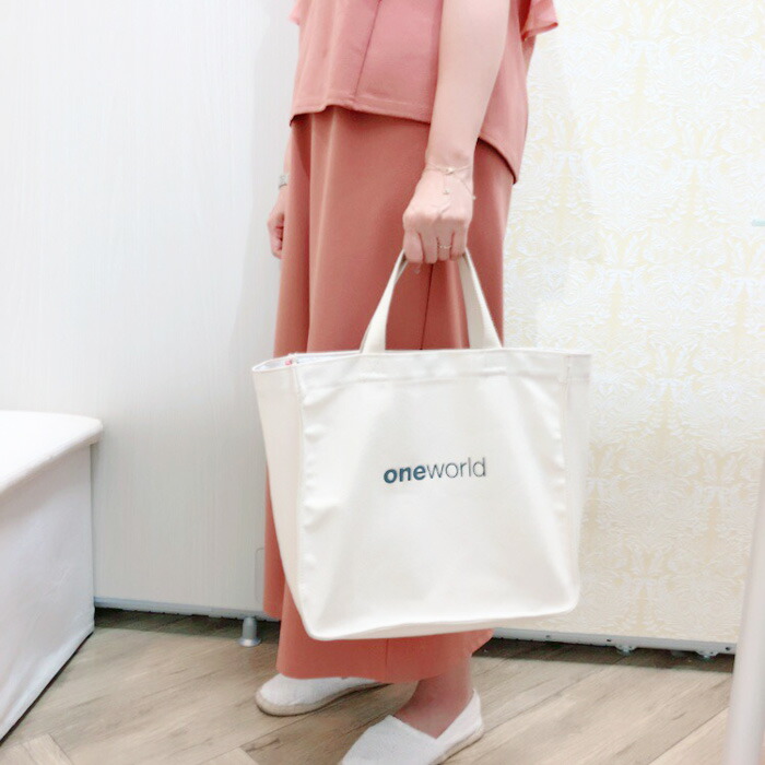 楽天市場】【送料無料】ONEWORLD 底板付 トートバッグ JAL ワン
