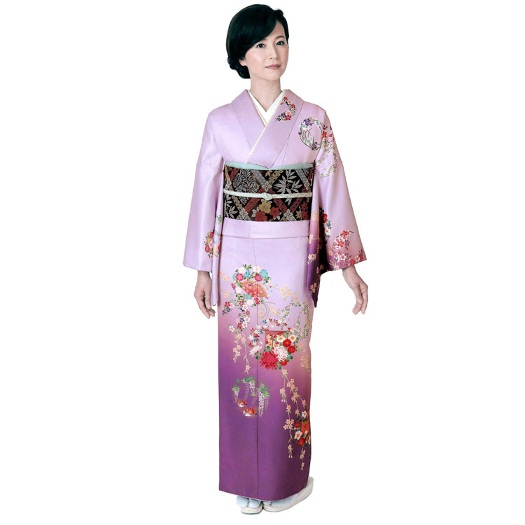 楽天市場】訪問着 セット 購入 ピンク紫ぼかし地吉祥花の丸 5点セット