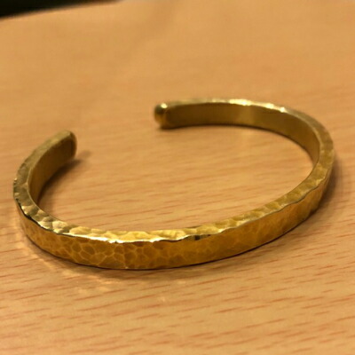 楽天市場】真鍮製バングルテクスチャー加工付き（太） サイズ：手首