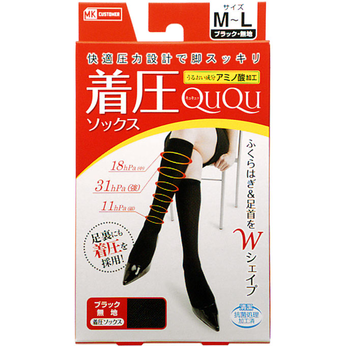 楽天市場】MK QUQU 着圧ソックス ブラックM−L : マツモトキヨシ楽天