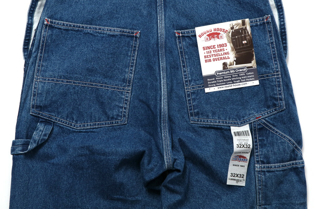 楽天市場】ROUND HOUSE ストーンウォッシュ オーバーオール デニム