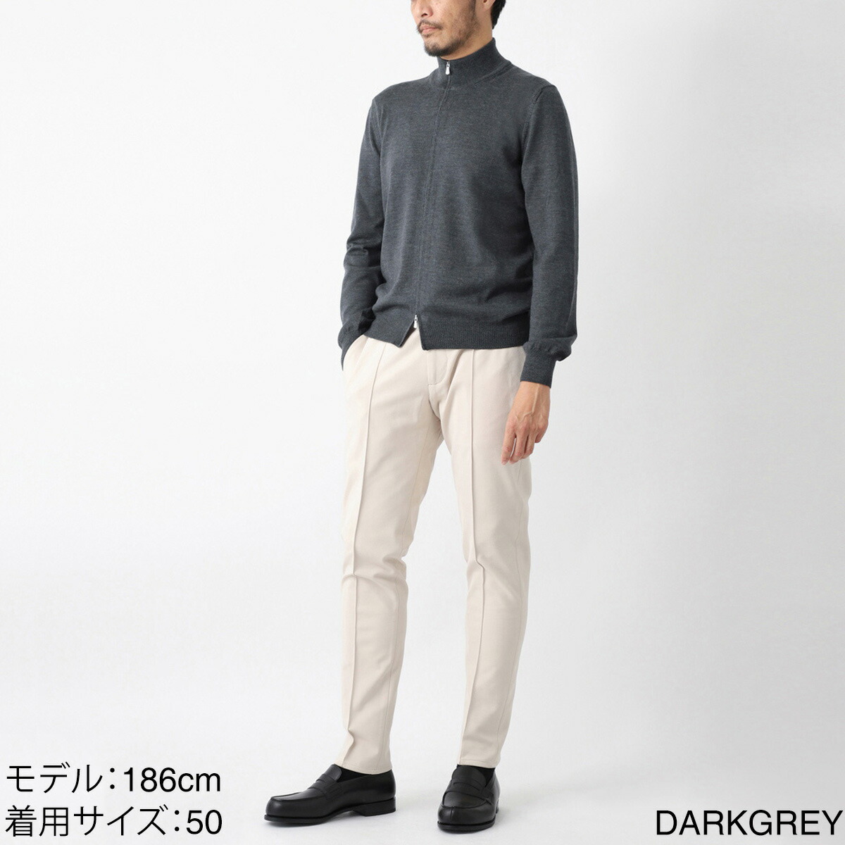 楽天市場】グランサッソ Gran Sasso ジップアップニットカーディガン