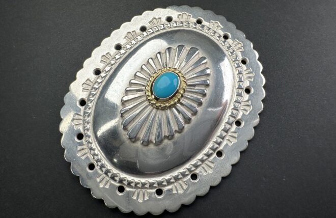 楽天市場】ゴローズ goro's 極美品 金縄TQ特大楕円コンチョ