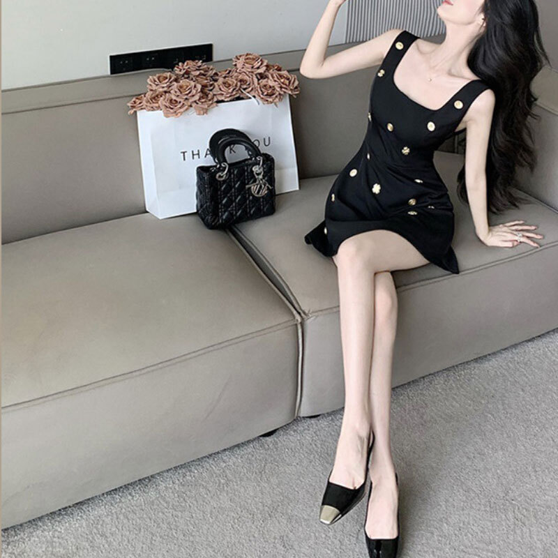 楽天市場】装飾付き ノースリーブワンピース ミニワンピース サマー