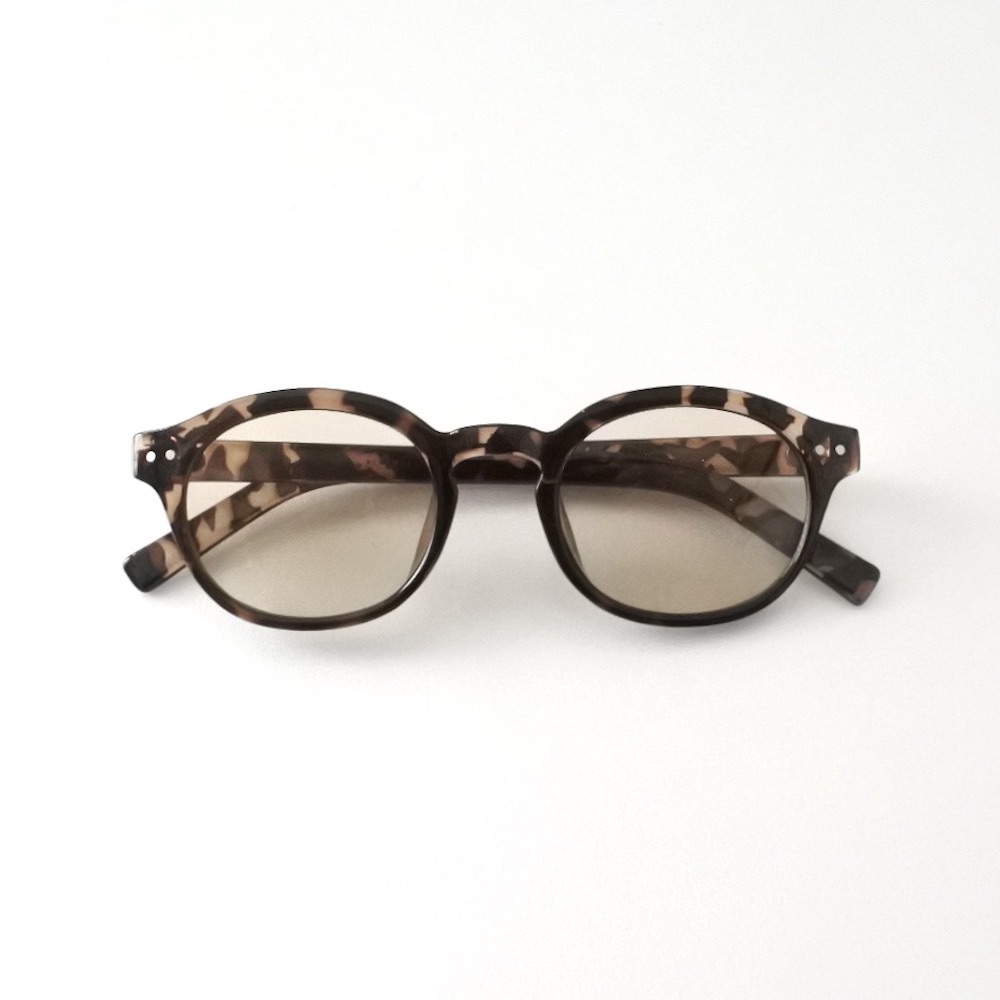 楽天市場】オーバル セルフレーム ライトベージュ カラーレンズ