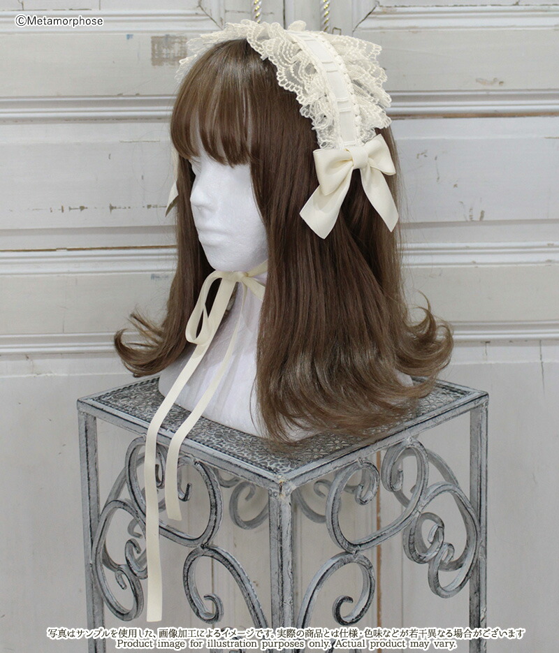 Moi-meme-Moitie 黒 ヘッドドレス ロリィタ フリル レース Moi-meme