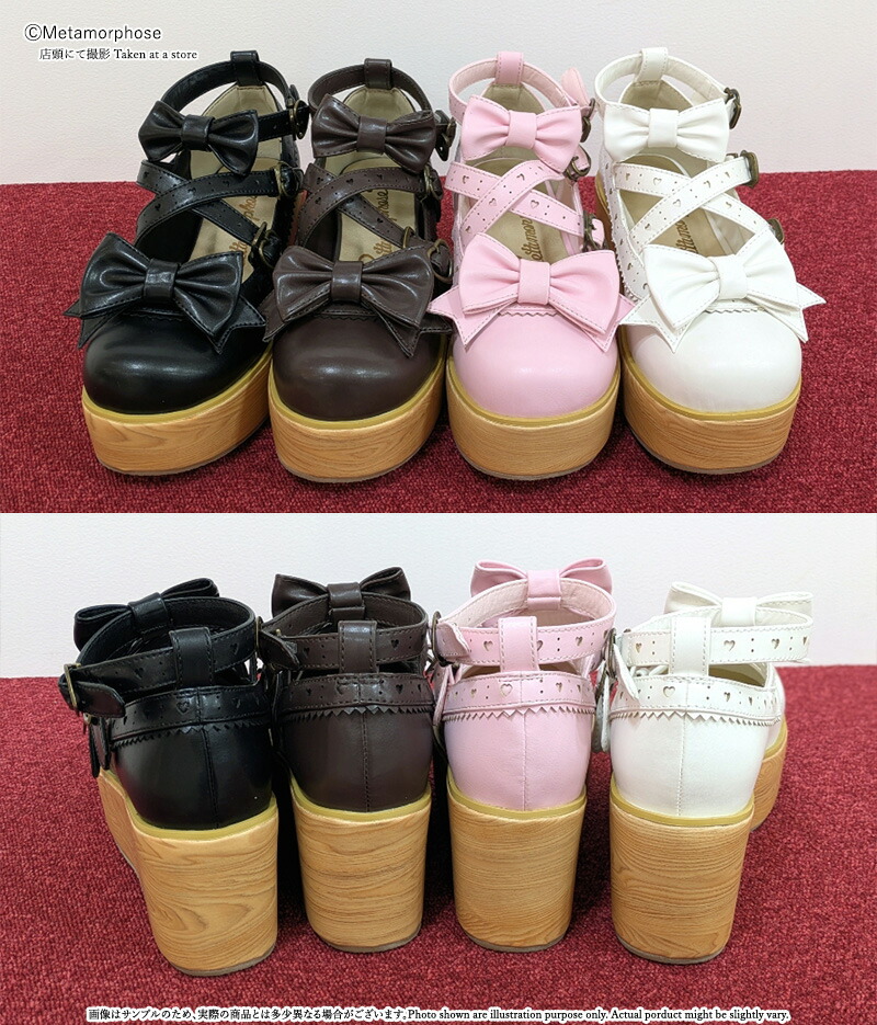 楽天市場】メタモルフォーゼ木底風リボンシューズ【ロリータ