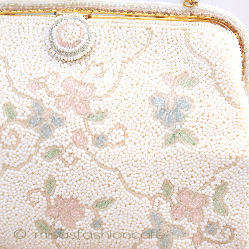 楽天市場】ヴィンテージ ビーズバッグ 仏製 ビーズ総刺繍 お花