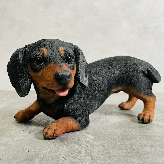 楽天市場】かわいい 犬 置物 じゃれる ミニチュアダックスフンド