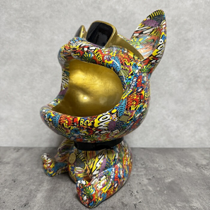 楽天市場】犬の置物 ポップアニマルA 大きな口を開ける 高さ30cm 金色