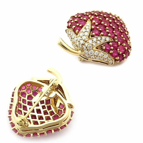 楽天市場】【緑屋質屋】ティファニー イチゴモチーフ ルビー・ダイヤ