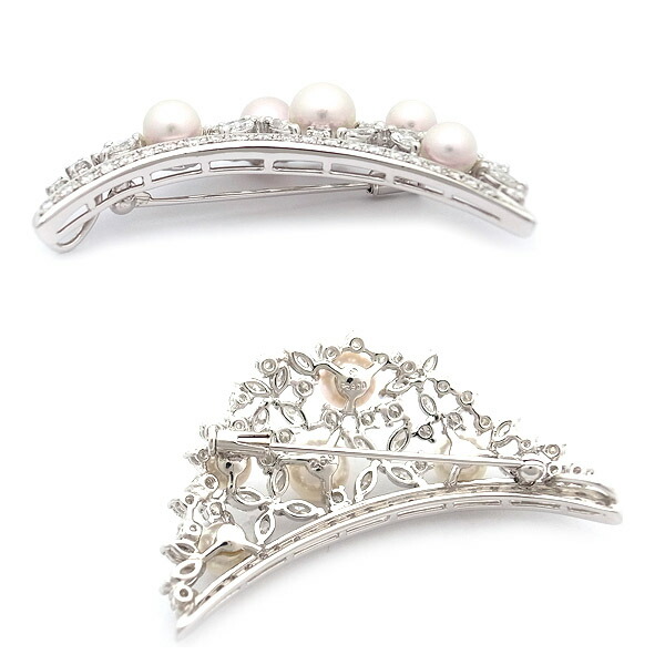 楽天市場】【緑屋質屋】田崎(タサキ・TASAKI) パール・ダイヤ ブローチ