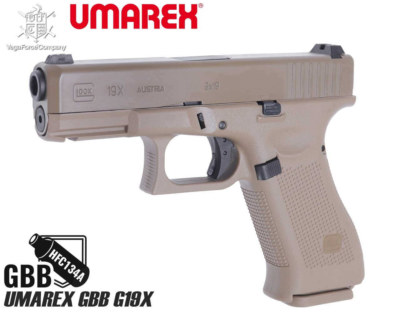 Glock 19 エアガン ホルスター付き ガスブローバック Glock 19