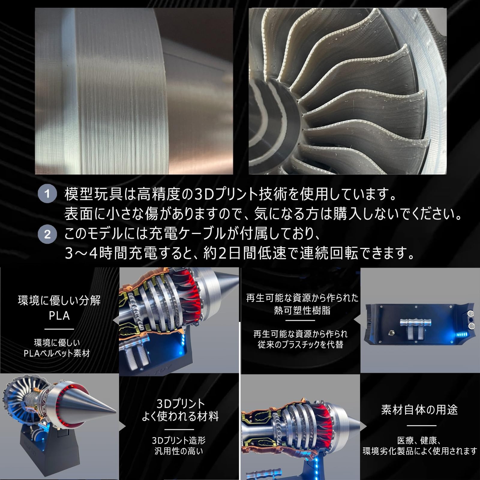 楽天市場】航空機エンジンモデルキット Tr-900 A380 ターボファン