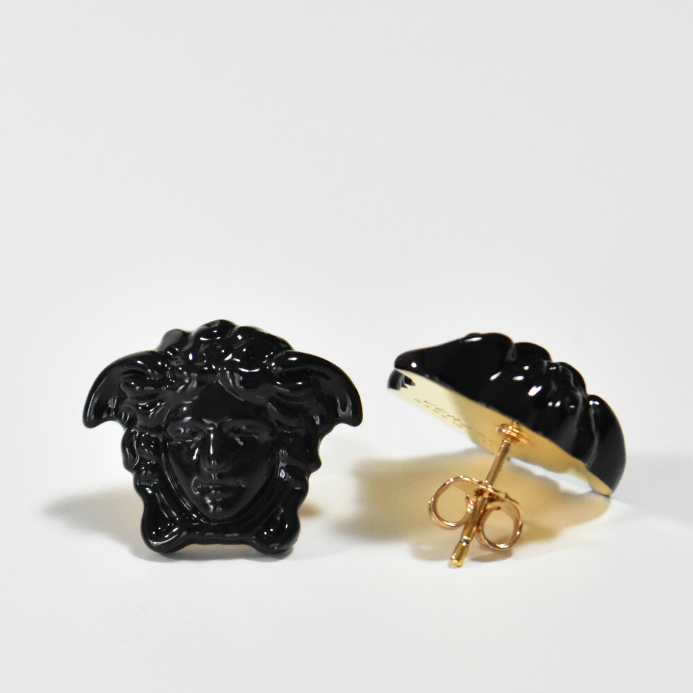 楽天市場】ヴェルサーチ ピアス ブラック メデューサ ゴールド メンズ