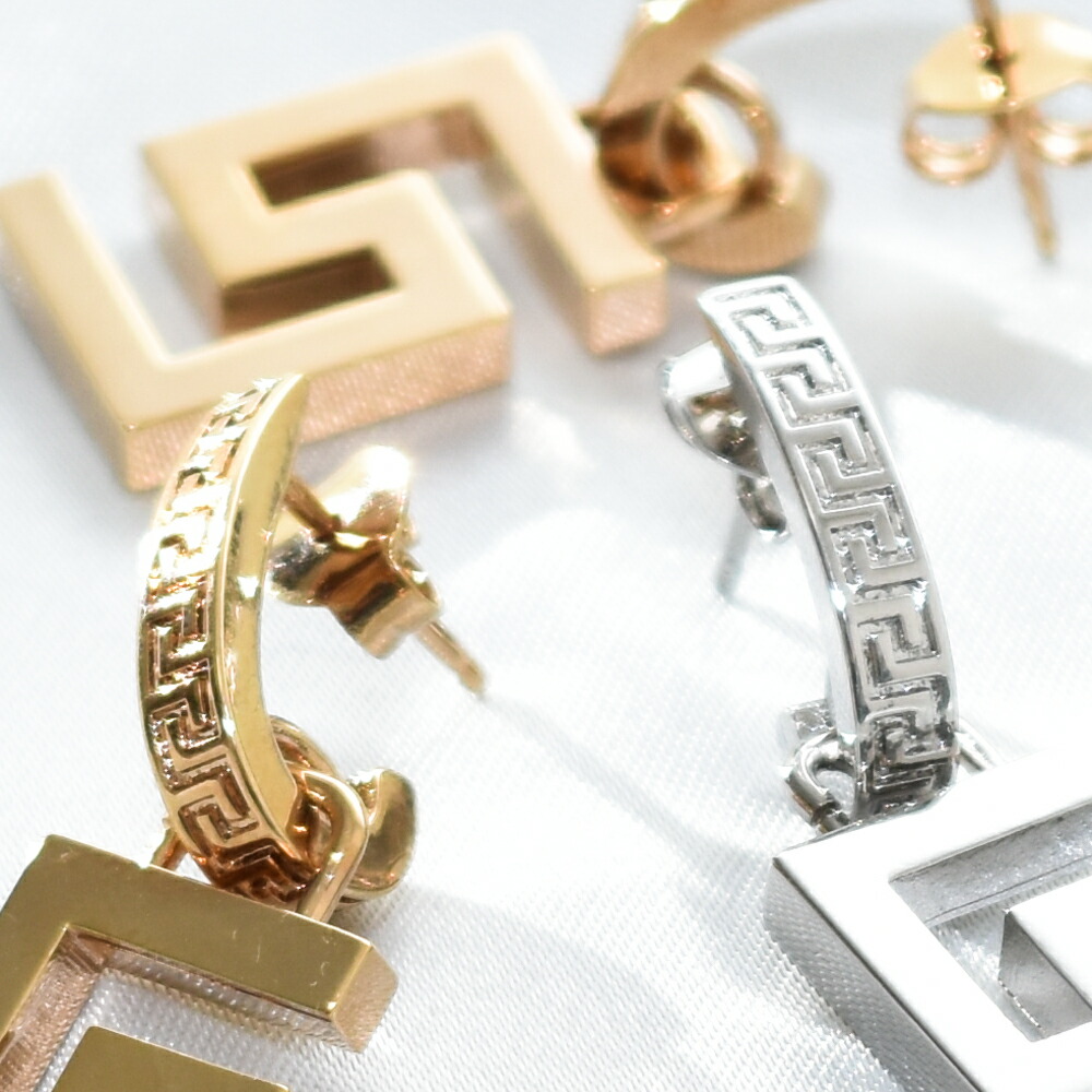 楽天市場】ヴェルサーチ ピアス ゴールド グレカ グリーク メンズ