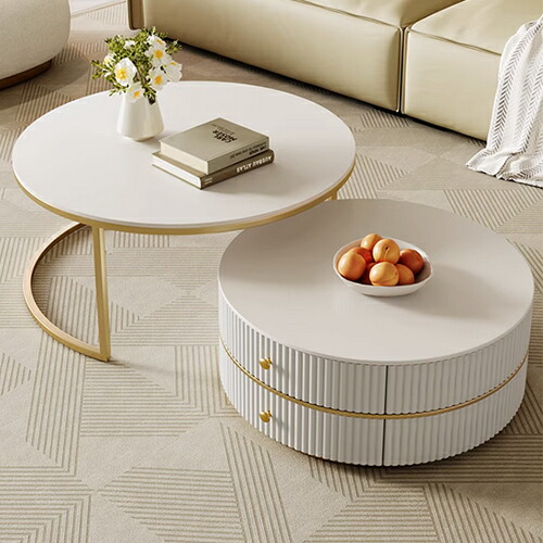 楽天市場】10%OFF+P2倍 SS限定 ネストテーブル 丸 白 セラミック 2個