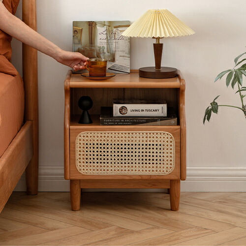 楽天市場】サイドテーブル 籐 天然木 ナイトテーブル 幅45cm 高さ49cm