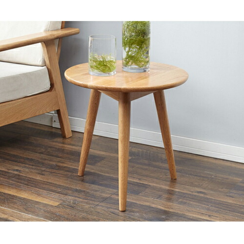 楽天市場】10%OFF+P2倍 SS限定 サイドテーブル 丸型 無垢材 オーク材
