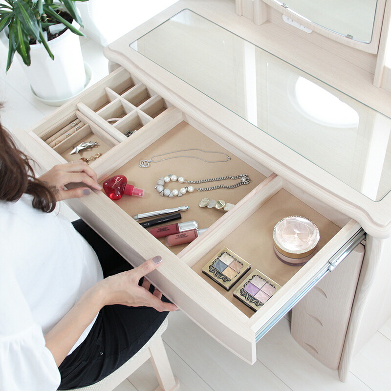 楽天市場】ドレッサー ライト付 三面鏡 完成品 led キュアベル 日本製