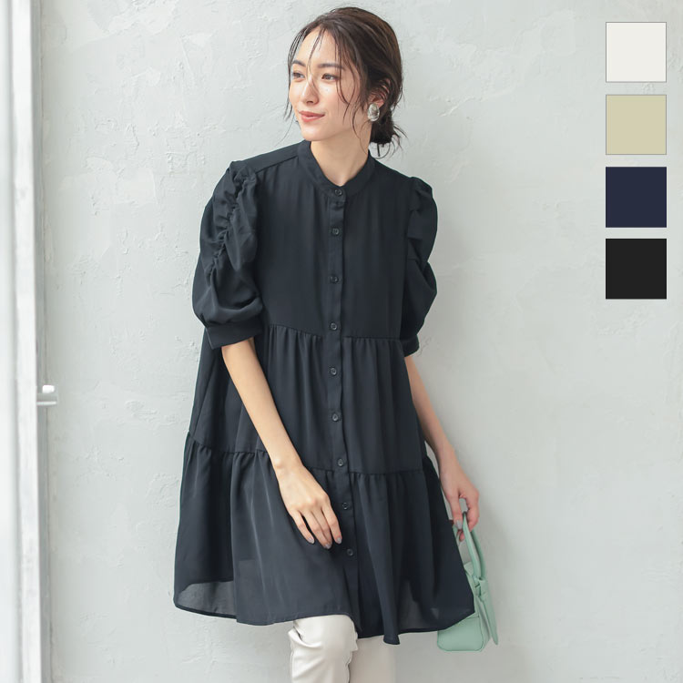 楽天市場】 パワショルティアードチュニックブラウス [C5213