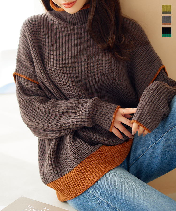 楽天市場】≪ 特別セール ≫ 送料無料！ リブ配色 オーバーサイズ