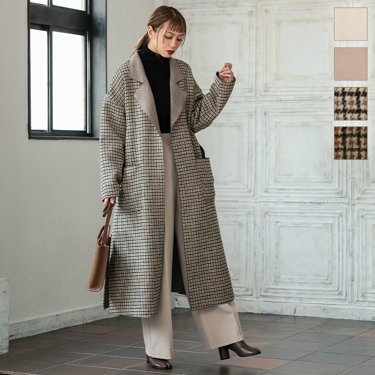 楽天市場】ベルト付きテーラードウールコート [K1042] レディース