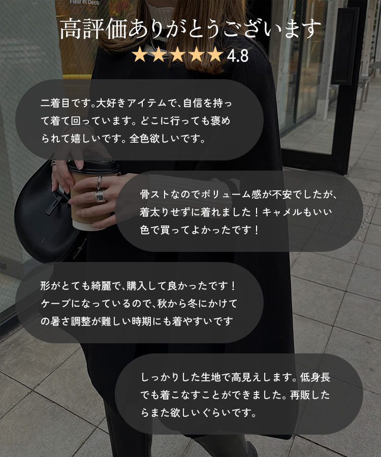 楽天市場】ケープコート レディース コート アウター ノーカラーコート