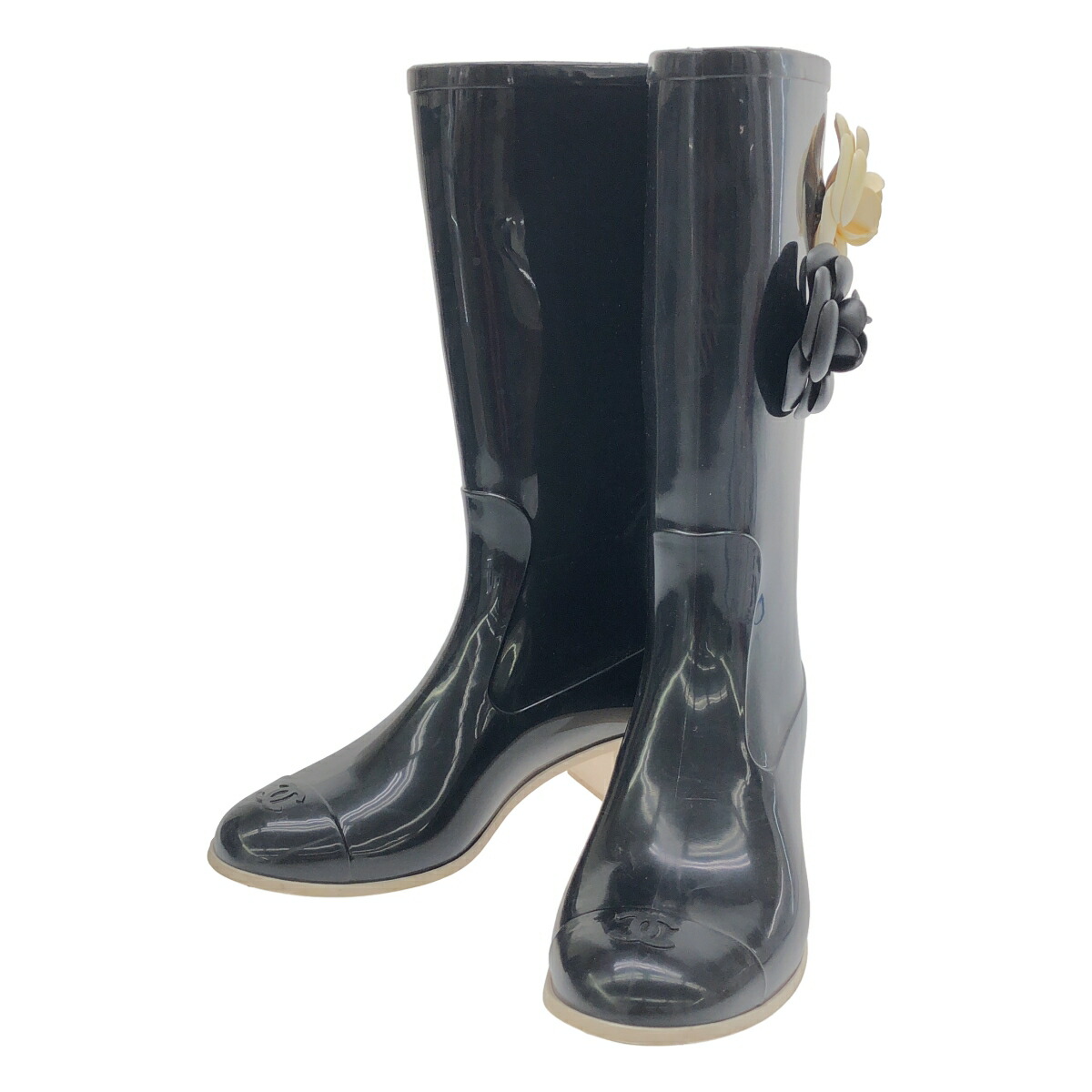 楽天市場】シャネル レイン ブーツ カメリアの通販