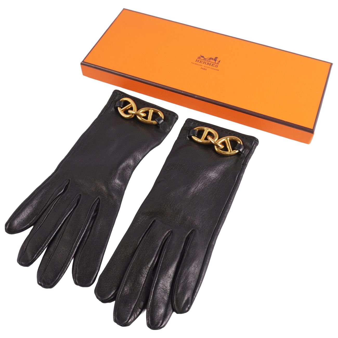 楽天市場】HERMES エルメス Hロゴ グローブ 手袋 ラムスキン レザー