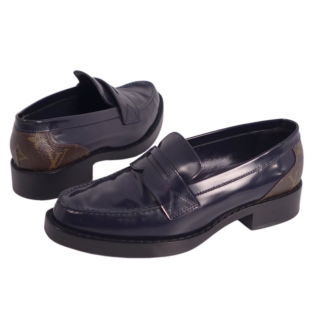 楽天市場】ネイビー レザー（ブランドルイ・ヴィトン）（ローファー